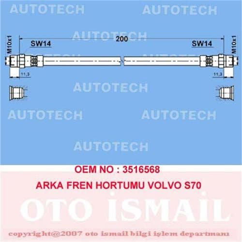 AUTOTECH x ARKA FREN HORTUMU VOLVO S60 00 XC70 02 S70 00 S80 00-06 3516568 OEM: 3516568 - ZZAUTOTECH TVV13 kodlu oto yedek parça