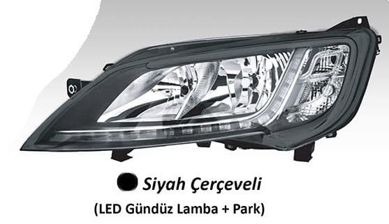 AYFAR FAR MOTORLU SOL - SİYAH ÇERÇEVELİ LED BALLAST HARİÇ DUCATO MAXI -P.BOXER - C.JUMPER 14 OEM: 46862295 - AYFAR 505217 kodlu oto yedek parça