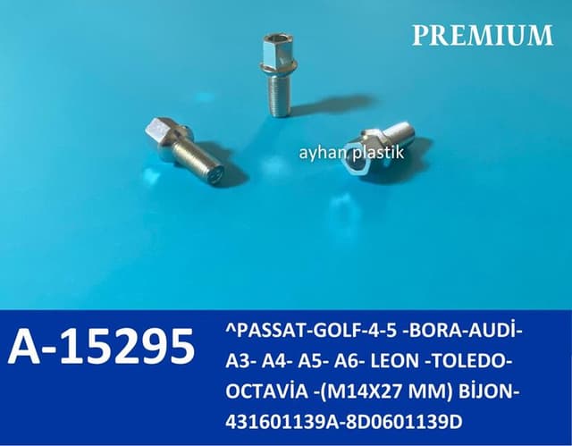 AYHAN BİJON PASSAT-GOLF-4-5 -BORA-AUDİ- A3- A4- A5- A6- LEON - TOLEDO- OCTAVİA - M14X27 MM 21.5 X 19 CM POŞET OEM: 431601139A-8D0601139D - AYHAN A15295 kodlu oto yedek parça
