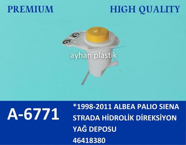 AYHAN HİDROLİK DİREKSİYON YAĞ DEPOSU KAPAKLI PALIO-STRADA-SIENA-ALBEA-DOBLO-FIORINO 1.3 MTJ OEM: 46418380 - AYHAN A6771 kodlu oto yedek parça