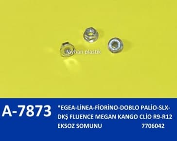 AYHAN EKSOZ SOMUNU EGEA-LİNEA-FİORİNO-DOBLO PALİO-SLX-DKŞ FLUENCE MEGAN KANGO CLİO R9-R12 OEM: 7706042 - AYHAN A7873 kodlu oto yedek parça