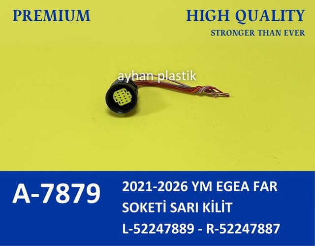 AYHAN FAR SOKETİ SARI KİLİT YM FIAT EGEA 2021-2026 OEM: 52247889-52247887 - AYHAN A7879 kodlu oto yedek parça