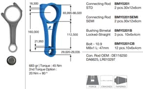 BMY PISTON KOLU 29PIM 276DT DISCOVERY 3 L319 04>09 DISCOVERY 4 L319 09>18 272PS 368DT RANGE ROVER 3 VOGUE L322 06>12 RANGE ROVER SPORT I L320 06>13 OEM: LR010297-DE116250 - BMY 0201 kodlu oto yedek parça
