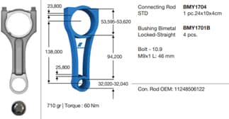 BMY PISTON KOLU BMW N57 D30 N57S F10 12 16 F01 F02 F03 F04 12 15 E70 11 13 F15 13 18 E71 E72 11 15 11248506122 OEM: 11248506122 - BMY 1704 kodlu oto yedek parça