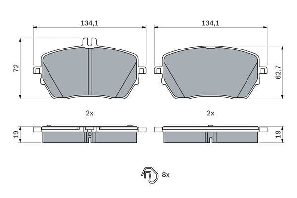 BOSCH FREN BALATASI ON MERCEDES W177 W247 C118 A0004207000 OEM: A0004207000 - BOSCH 0986424887 kodlu oto yedek parça