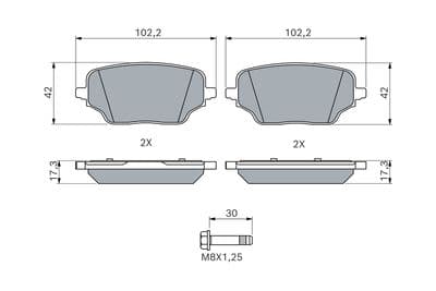 BOSCH FREN BALATASI ARKA RENAULT KANGOO III 23> NISSAN TOWNSTAR 25> OEM: 4406000Q3K-440600498R-440600569R - BOSCH 0986460286 kodlu oto yedek parça