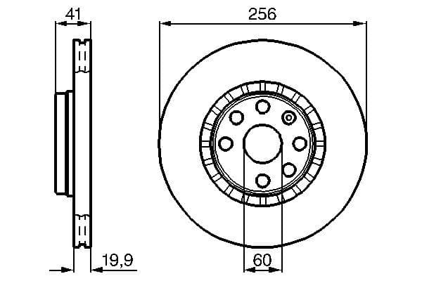 BOSCH ÖN FREN AYNASI ASTRA F-VECTRA A-CORSA B-ASCONA C-AVEO-KALOS 03 13 256x20x4DLxHAVALI 569010-93182285 OEM: 90511128-569055-569046-90421727 - BOSCH 0986478535 kodlu oto yedek parça