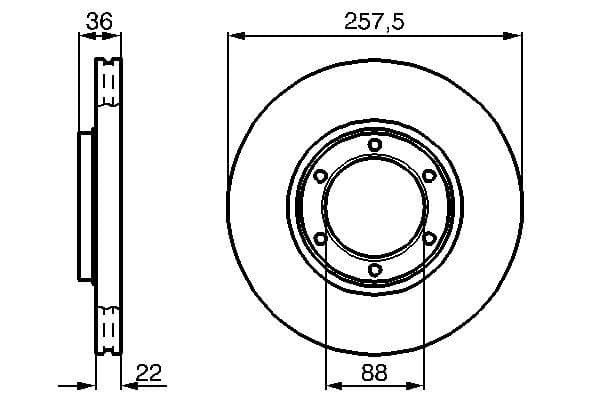 BOSCH ÖN FREN AYNASI FRONTERA A 2.4I-2.3TD 92-98 CAMPO 91 TROOPER 84-91 AMIGO-GEMINI 257.4x22x6DLxHAVALI 569801-8941723761 OEM: 569801-8941723761 - BOSCH 0986478596 kodlu oto yedek parça