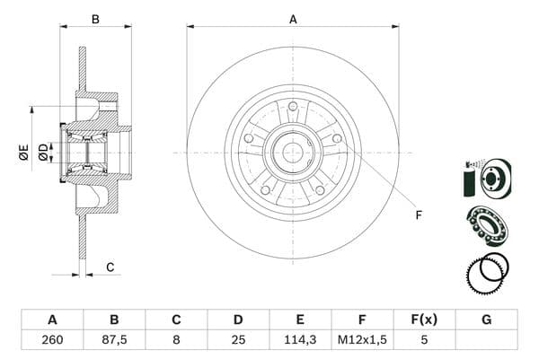 BOSCH FREN DİSKİ ARKA RENAULT MEGANE IV HB 16 RULMANLI ABS SENSÖRLÜ OEM: 432000166R-432009292R-432024629R - BOSCH 0986479E79 kodlu oto yedek parça