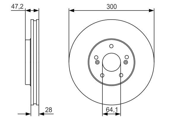 BOSCH ÖN FREN DİSKİ HAVA KANALLI HONDA ACCORD ACCORD 2.0L R20A3 CU1 08-15 - 300 ÇAP X 5 BİJON Adet disk fiyatıdır OEM: 45251S0X000-45251SEAJ01-45251SOX000 - BOSCH 0986479R47 kodlu oto yedek parça