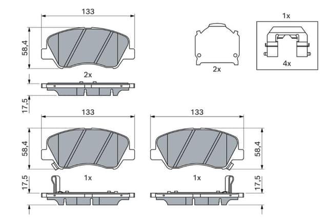 BOSCH ÖN FREN BALATA HYUNDAI ACCENT BLUE 1.4L 1.6L benzinli 10- 1.6L CRDi dizel 10- / ELANTRA 1.6L D4FB G4FG 6 vites 16- / KIA RIO 1.4L D4FC 11- 581011RA00-581011RA05-581011WA35 OEM: 581011RA00-581011RA05-581011WA35 - BOSCH 0986494563 kodlu oto yedek parça
