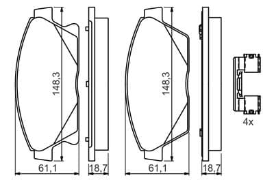 BOSCH FREN BALATASI ATS OEM: 22799077-542115-13301234 - BOSCH 0986494657 kodlu oto yedek parça
