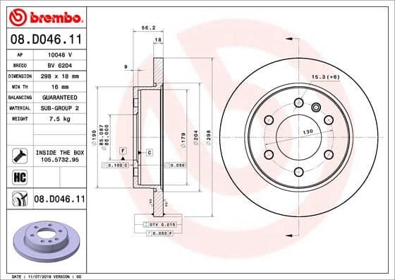 BREMBO FREN DISKI ARKA MERCEDES SPRINTER B907 B910 18 ELEKTRONIK PARK FRENI A9104232100 OEM: A9104232100 - BREMBO 08D04611 kodlu oto yedek parça