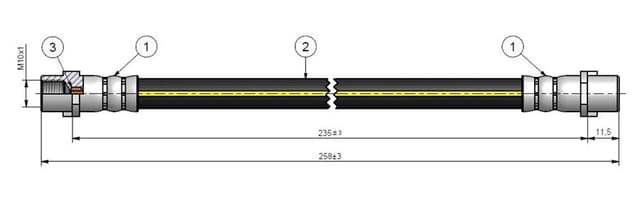 CAVO FREN HORTUMU ARKA MERCEDES SPRINTER B904 B905 . VW LT 28-46 A9044280435-2D0611775A OEM: A9044280435-2D0611775A - CAVO C800064B kodlu oto yedek parça