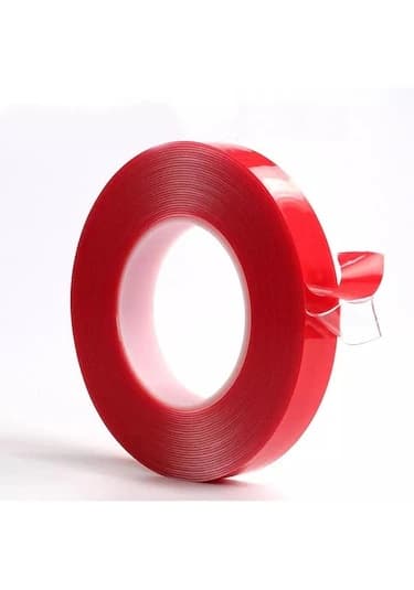 CEVHERS ÇİFT TARAFLI BANT 50mm x 5mt KIRMIZI ŞEFFAF  - CEVHERS CTB350 kodlu oto yedek parça