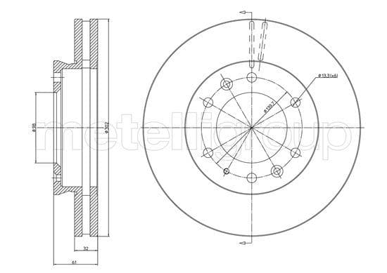 CIFAM ON FREN DISKI FORD RANGER TKE 2.2-3.2 11 MAZDA BT 50 2.2TDCI 12 / OEM: AB311125AA-AB311125AC-1763037 - CIFAM 8001669C kodlu oto yedek parça