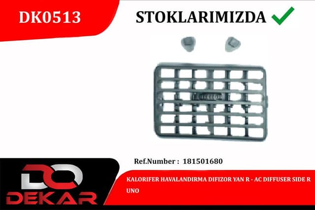 DEKAR KALORIFER HAVALANDIRMA DIFIZOR YAN R UNO OEM: 181501680 - DEKAR DK0513 kodlu oto yedek parça