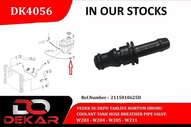 DEKAR HAVA TAHLIYE HORTUM VALFI MERCEDES W203 W204 W205 W211 S211 C219 OEM: A2115010625S1 - DEKAR DK4056 kodlu oto yedek parça