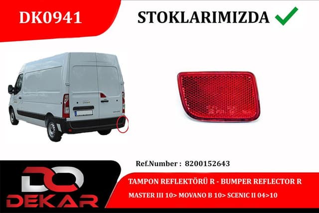 DEKAR ÖN TAMPON BAĞLANTI BRAKETİ TAKIM FLUENCE OEM: 622217286R - DEKAR DK9941 kodlu oto yedek parça