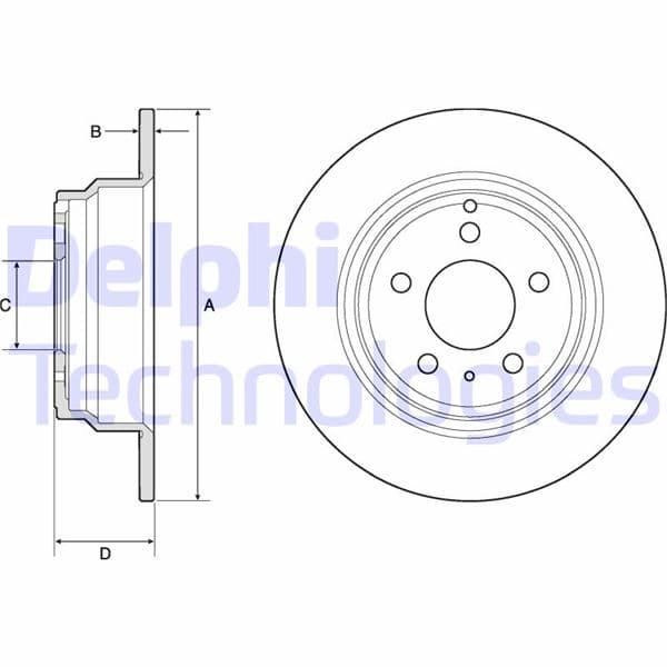DELPHI ARKA FREN AYNASI VOLVO 850 91-97 -S70-C70-V70-960-2.0-2.5-2.5 20V-2.5TDI 97 295x5DLxHAVALI OEM: 271794-31262099-9140144 - DELPHI BG2842 kodlu oto yedek parça