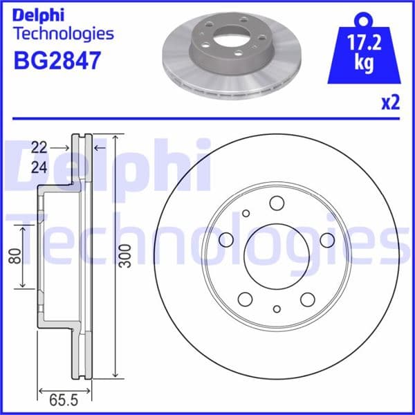 DELPHI ÖN FREN AYNASI JUMPER-DUCATO-BOXCER 94 4246.Y3-4246.Y5-4249.36-4249.G5-46806234-51728378-51858362 OEM: 4246.K3-5188362 - DELPHI BG2847 kodlu oto yedek parça