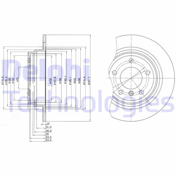 DELPHI FREN DISKI ARKA BMW E39 96 03 OEM: 34216767049 - DELPHI BG3044 kodlu oto yedek parça
