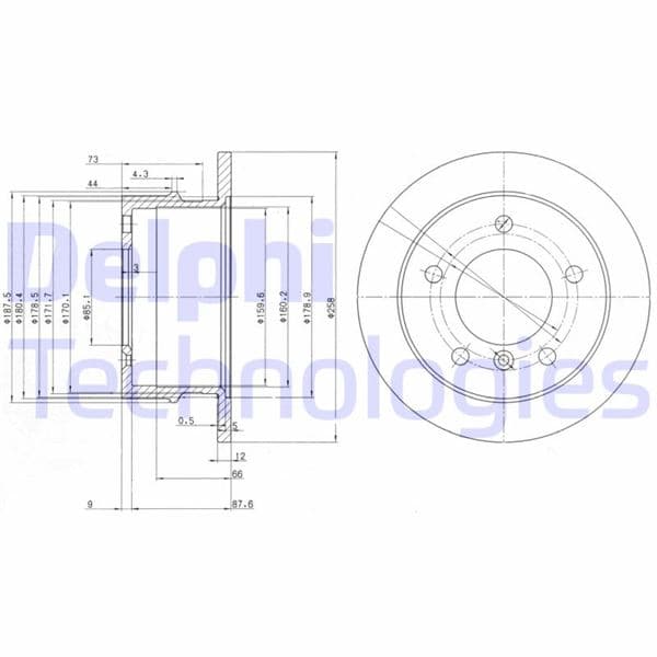 DELPHI FREN DISKI ARKA MERCEDES W463 B901 B904 . VW LT 28-35-46 OEM: A9014230812-2D0501601 - DELPHI BG3235 kodlu oto yedek parça