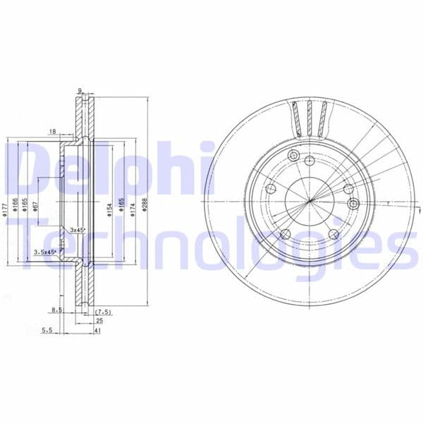 DELPHI FREN DISKI ON MERCEDES W203 CL203 C209 W210 R170 OEM: A2104212412 - DELPHI BG3240C kodlu oto yedek parça
