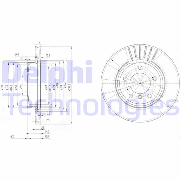 DELPHI FREN DISKI ON BMW E46 99 04 OEM: 34116864058 - DELPHI BG3527C kodlu oto yedek parça