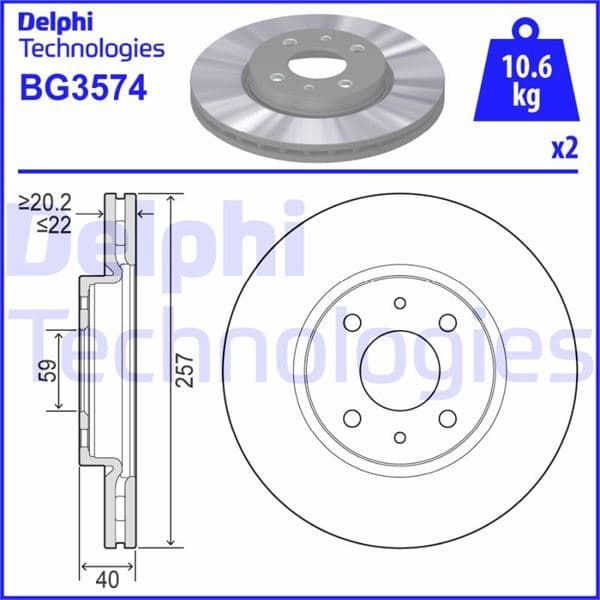 DELPHI ÖN FREN AYNASI DOBLO-LINEA-FIORINO-BIPPER-NEMO-LINEA-500-BRAVO-MITO-IDEA 15JNT 257.5x22x4DLxHAVALI 71739640-52015293-1618879780 OEM: 71739640-52015293-1618879780 - DELPHI BG3574 kodlu oto yedek parça