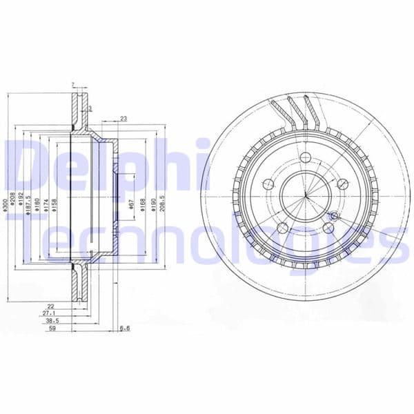 DELPHI FREN DISKI ARKA MERCEDES W211 W212 S212 C218 C219 X204 A0004230912 OEM: A0004230912 - DELPHI BG3758 kodlu oto yedek parça