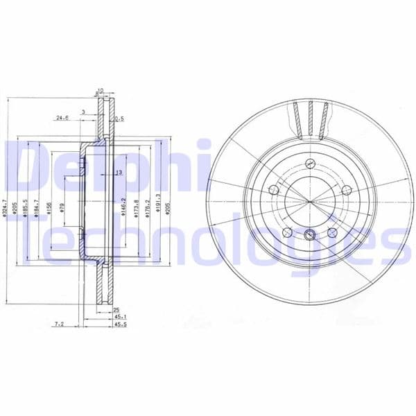 DELPHI FREN DISKI ON BMW E46 E85 E86 OEM: 34116864047 - DELPHI BG3830 kodlu oto yedek parça