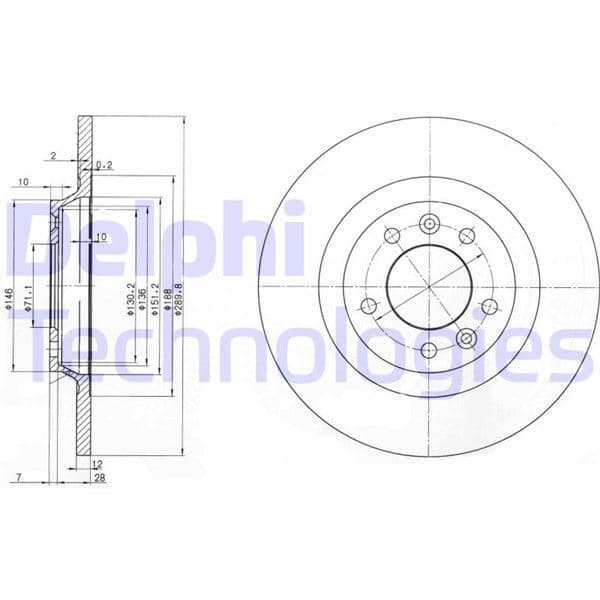 DELPHI ARKA FREN AYNASI P407 04 11 P508 10 18 P607 00 11 RCZ 10 15 C5 08 17 290x12x35x5DL DOLU OEM: 4249.C1-4246.P9-4249.72 - DELPHI BG3836 kodlu oto yedek parça