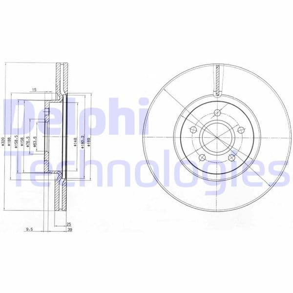 DELPHI ON FREN AYNASI CONNECT 12 FOCUS III 11 15 KUGA 12 14 VOLVO V40 T2-T3-T4-T5 C30 06 12 C70 II 07 12 S40 II 05 12 V50 04 OEM: CV611125FA-CV611125GA-1829608 - DELPHI BG4056C kodlu oto yedek parça