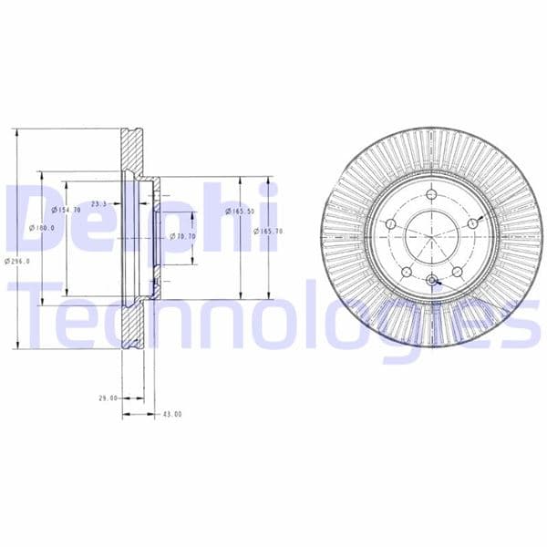 DELPHI ÖN FREN AYNASI ANTARA 2.4-3.2 V6-2.0CDTI 06 CAPTIVA 2.4-3.2-2.0D 06 296x29x5DLxHAVALI OEM: 20955857-4801850-4808848-96625948 - DELPHI BG4092C kodlu oto yedek parça
