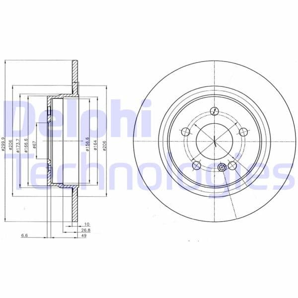 DELPHI FREN DISKI ARKA MERCEDES W204 S204 C204 C207 A207 A2044231512 OEM: A2044231512 - DELPHI BG4153C kodlu oto yedek parça