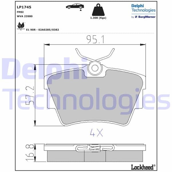 DELPHI ARKA FREN BALATASI RENAULT TRAFIC II 06 TRAFIC III 15 OPEL VIVARO A 06 VIVARO B 15 OEM: 7701054772-4414520-440607091R - DELPHI LP1745 kodlu oto yedek parça