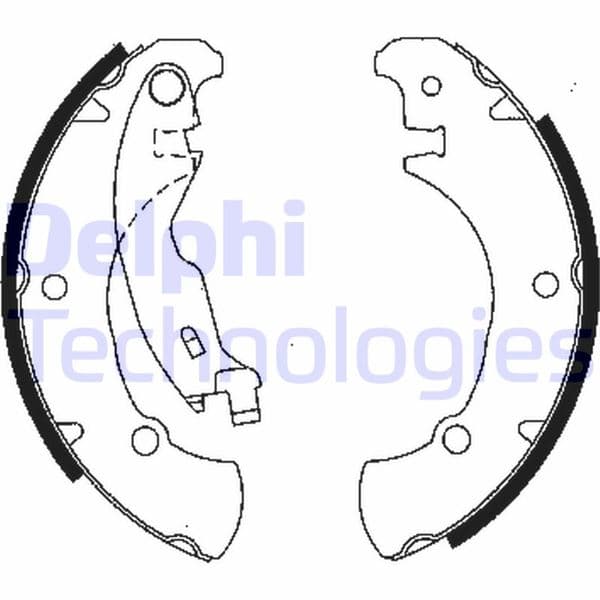 DELPHI ARKA PABUÇ BALATA BRAVO BRAVA 1.2 1.6 1.8 1.9JTD 95-01 MAREA 1.4 1.6 1.8 1.9JTD 96-02 OEM: 77362285-9947690 - DELPHI LS1840 kodlu oto yedek parça