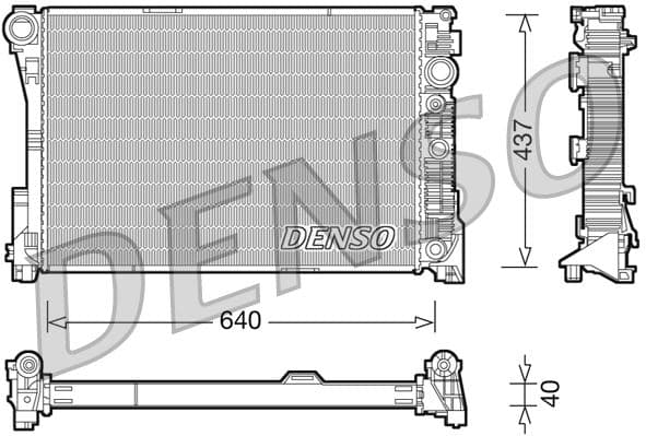 DENSO MOTOR SU RADYATORU MERCEDES GLK-CLASS X204 08>15 W204 C63 AMG 08>14 OEM: A2045003103 - DENSO DRM17046 kodlu oto yedek parça