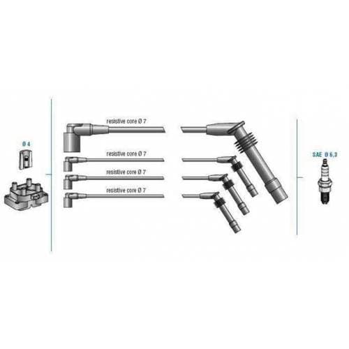 DODUCO BUJİ KABLO TK CLIO 1.4ei 8V 99 -LOGAN 1.6 16V 05 K7J 7700273826 OEM: 7700273826 - DODUCO 7682 kodlu oto yedek parça