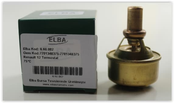 ELBA TERMOSTAT 75C R12 7700610899-7701348375 OEM: 7700610899-7701348375 - ELBA 860002 kodlu oto yedek parça