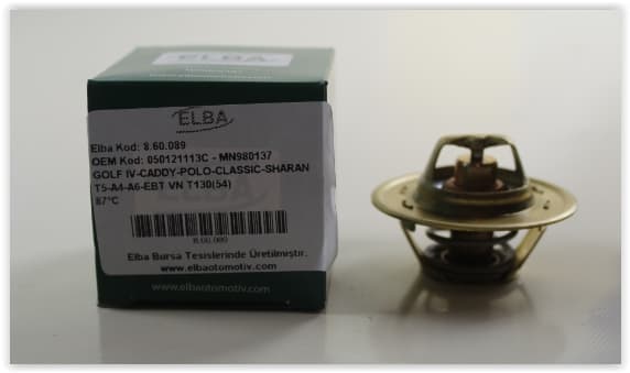 ELBA TERMOSTAT BORA-CADDY-GOLF-PASSAT-POLO-T5-SHARAN-OCTAVIA-FABIA-TOLEDO-IBIZA-CORDOBA-A3-A4-A6-TT 87C 050121113C-MN980137 OEM: 050121113C-MN980137 - ELBA 860089 kodlu oto yedek parça