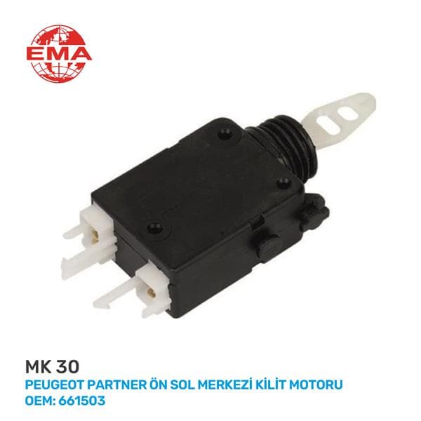 EMA ÖN SOL MERKEZİ KİLİT MOTORU PEUGEOT PARTNER OEM: 6615.03 - EMA MK30 kodlu oto yedek parça