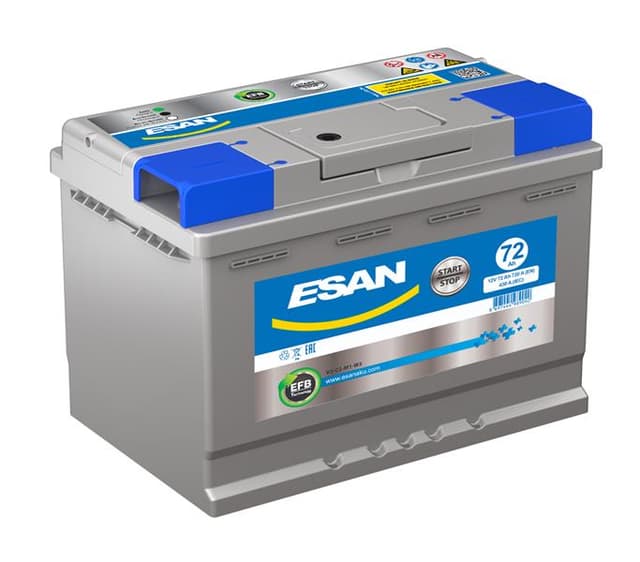 ESAN AKÜ 72 Ah START STOP EFB L3 175x278x190  - ESAN 507274100109 kodlu oto yedek parça