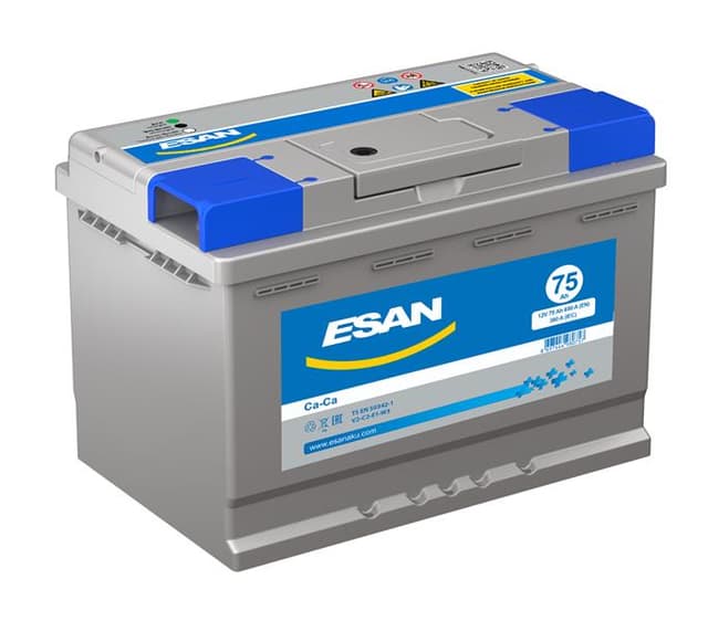 ESAN AKÜ 75 Ah STANDART TAM KAPALI L3 175x278x190  - ESAN 507570100109 kodlu oto yedek parça