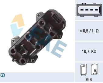 FAE ATEŞLEME BOBİNİ VECTRA B 2.5 V6 1995-2000 OMEGA B 2.5 - 3.0 V6 1995-2001 OEM: 1208007-90511450-90492255 - FAE 80406 kodlu oto yedek parça