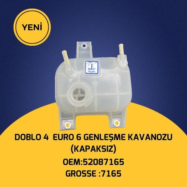 GROSSE RADYATÖR EK SU DEPOSU GENLEŞME KAVANOZU KAPAKSIZ DOBLO IV 1.3 EURO 6 52087165 OEM: 52087165 - GROSSE 7165 kodlu oto yedek parça