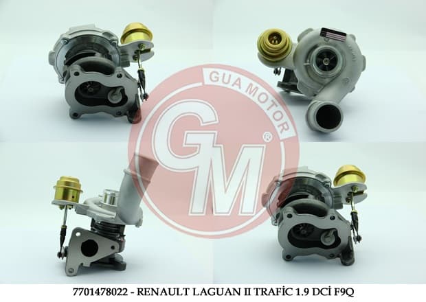 GUA TURBO ŞARJ RENAULT LAGUAN II TRAFİC II MASTER II1.9 DCİ F9Q 7701478022-7700105102-7700108052 OEM: 7701478022-7700105102-7700108052 - GUA 40416 kodlu oto yedek parça