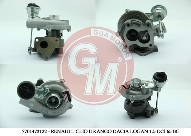 GUA TURBO ŞARJ RENAULT CLİO II KANGO DACIA SYMBOL MEGANE II 1.5 DCİ 65 BG 7701473122-1441100QAF-1441100QAG OEM: 7701473122-1441100QAF-1441100QAG - GUA 40419 kodlu oto yedek parça