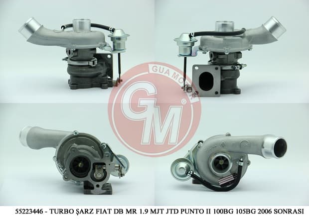 GUA TURBO ŞARJ FIAT DOBLO MARİA 1.9 MJT JTD PUNTO II STİLO 100BG 105BG 2006 SONRASI 55223446-55192810-55205488 OEM: 55223446-55192810-55205488 - GUA 40615 kodlu oto yedek parça